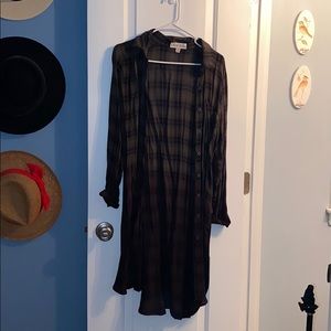 Ombré flannel duster